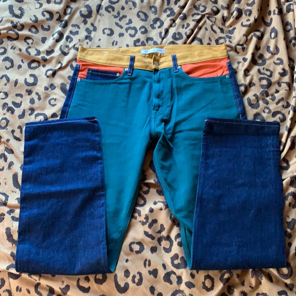 Calvin Klein Straight Fit Colorblock Jeans 34x32